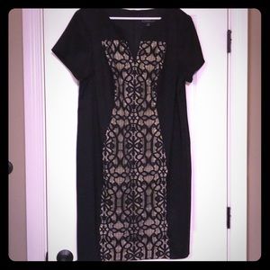 Cocktail dress with lace inset